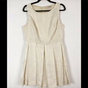 Forever 21 Metallic Pleated Fit And Flare Dress